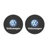 2Pcs Car Logo Coaster Suede Water Cup Anti-Slip Pads Keychain For VW Golf Amarok T5 Phaeton Teramont ID3 Tiguan T-Cross Passat