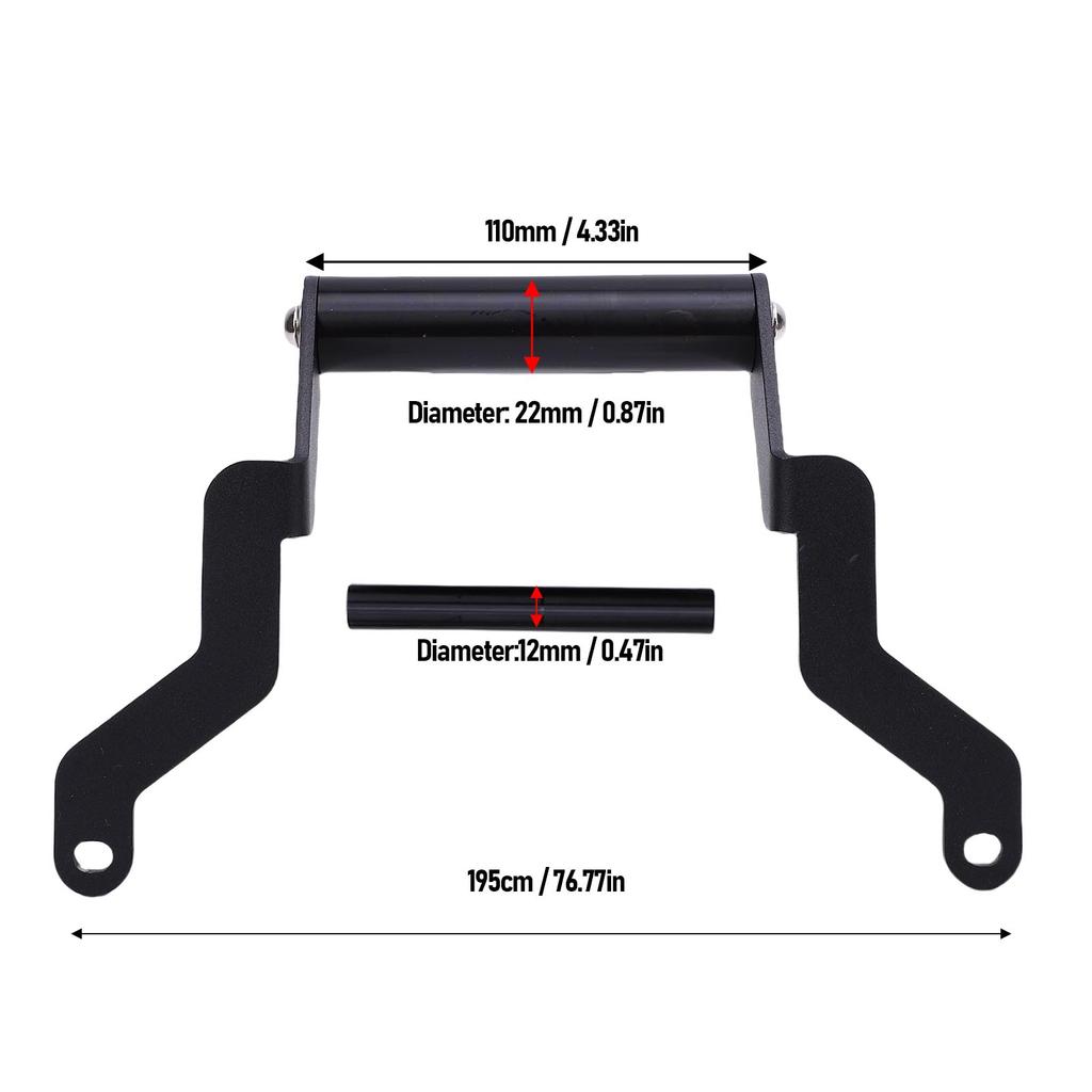 Motorcycle GPS Navigation Bar Mount Bracket Enhanced Safety Shockproof GPS Phone Bar Extension Holder for Upgrading