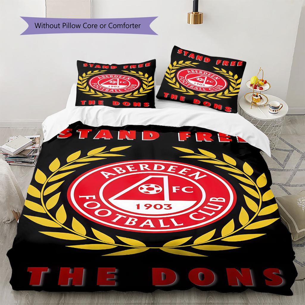 Aberdeen Logo Bedding Quilt Set Quilt Cover Pillowcase Home Decoration Birthday Gift (1 * Duvet Cover + 2 * Pillowcase, Without Core)