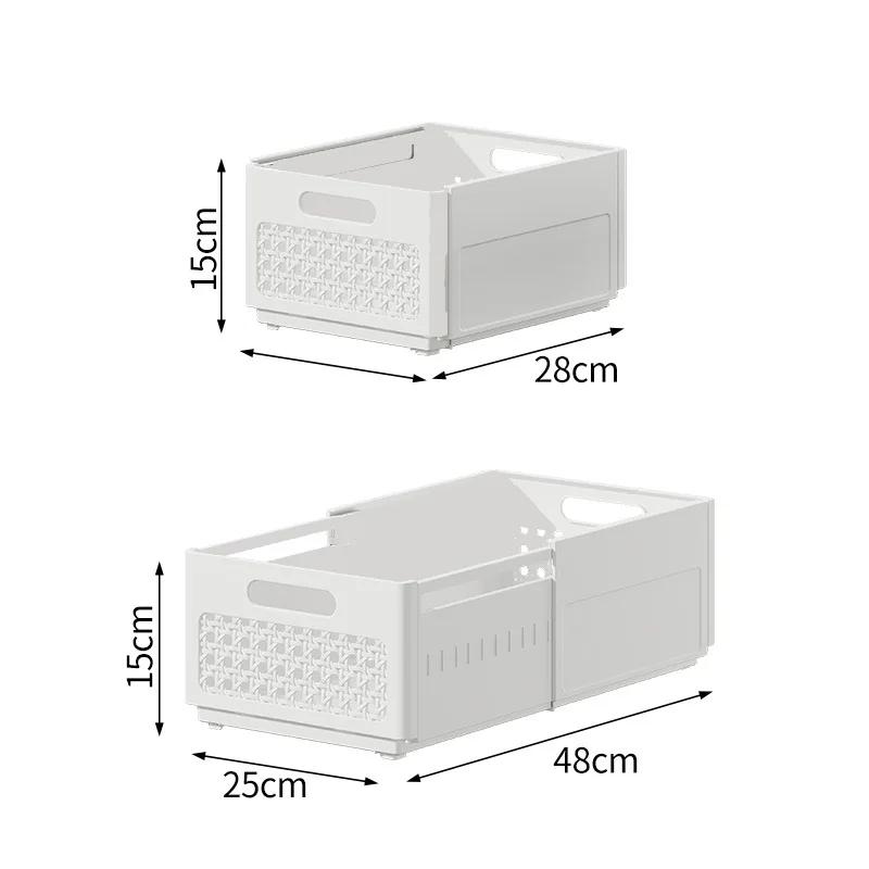 

Plastic Folding Storage Box for Household - Collapsible Crate Desktop Holder Holds Stationery Makeup & Sundries Home Storage Extra Large белый