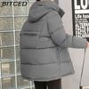BITCED Women's Mid-Length Winter Waist-Defining Thickened Cotton Coat, Padded Jacket