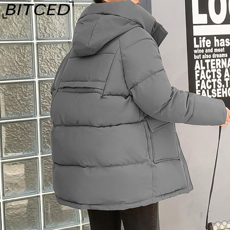 BITCED Women's Mid-Length Winter Waist-Defining Thickened Cotton Coat, Padded Jacket