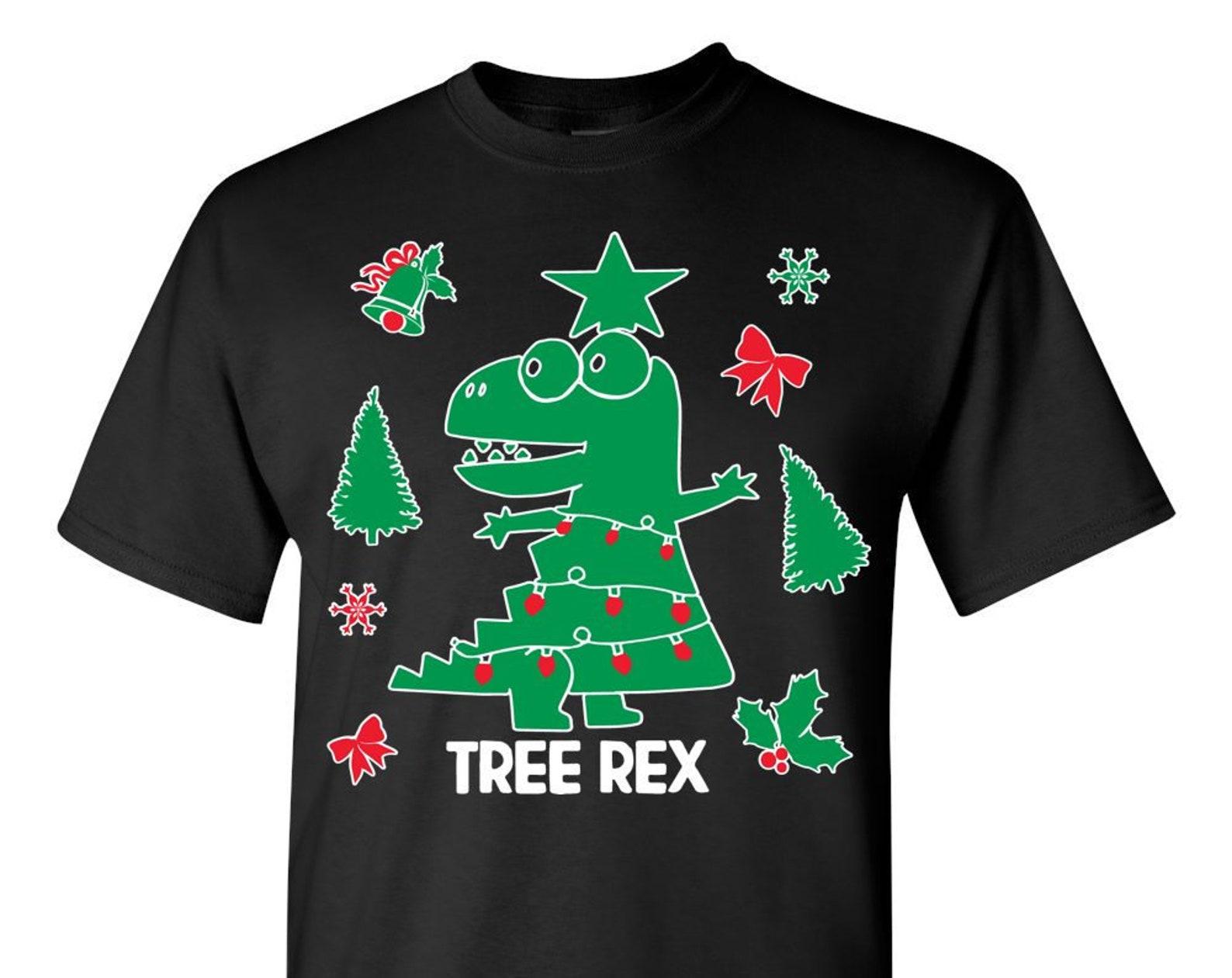 Ugly Christmas T-Shirt Tree Rex Tee Shirt M