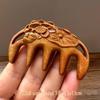 Green Sandalwood Carved Portable Scalp Massage Comb for Women