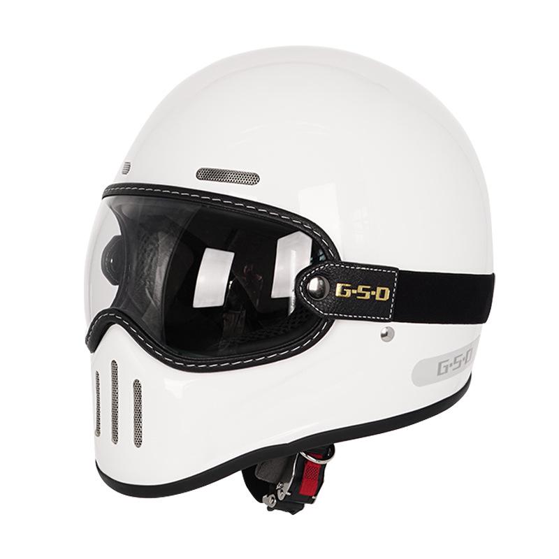 Fiberglass Retro Full Face Motorcycle Helmet for All Seasons - Unisex Winter Safety 3C Certified