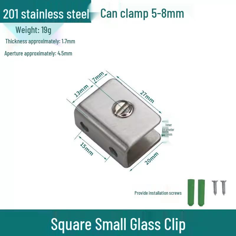 304 Stainless Steel Semicircular Glass Shelf Holder Clip