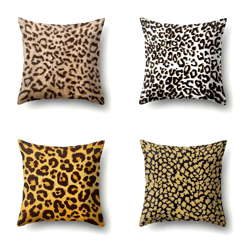 Motif Léopard Nordique Moderne Abstrait Taie d'Oreiller en Polyester Décoration de Voiture Maison Imprimée Taie d'Oreiller Repose-Lombaire