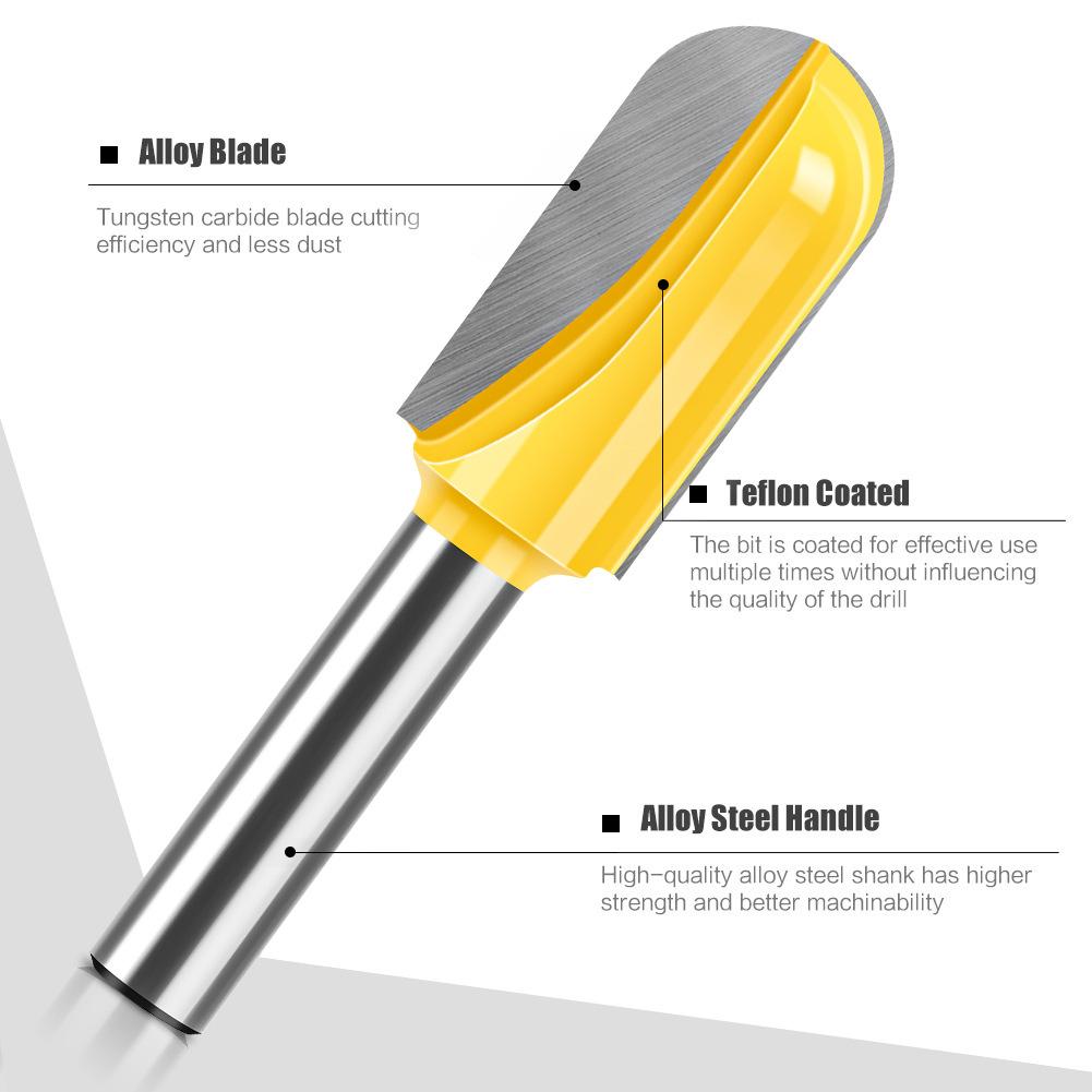 8 Handle Lengthened Deep Round Bottom Cutter Woodworking Milling Cutter Slotting Cutter Trimming Machine Cutter Head Engraving Machine Bakelite