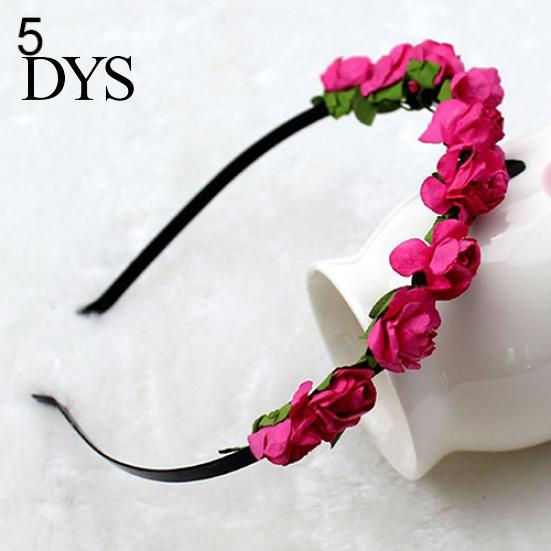 Corona di Fiori di Rosa Fascia per Capelli da Festival Ghirlanda da Matrimonio Accessorio Fascia per Capelli Floreale