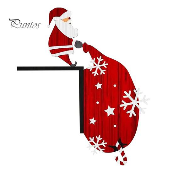 Vánoční dekorace rohu dveří Rustikální dřevěný Santa Claus Elk Gnome Skřítek Levý Pravý Rámeček Cedule Hrana předních dveří Postýlka Sváteční ozdoba