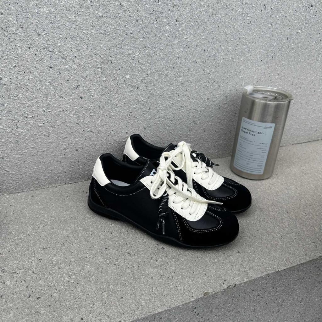 Leather Retro Inner Height Increase German Training Shoes Women's 2025 New Versatile Casual Sports Shoes Color Matching Forrest Gump Shoes Board Shoe