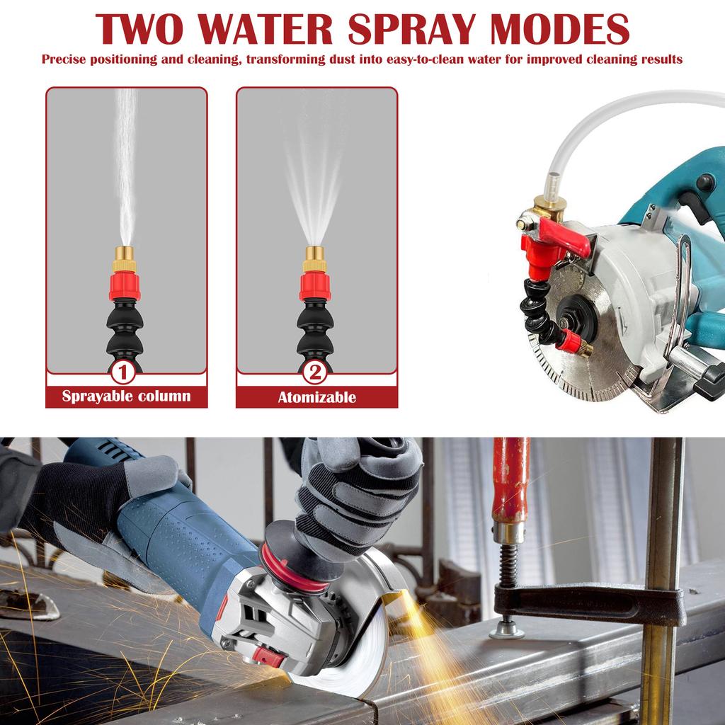 2Pcs Angle Grinder Dust Remover Water Sprayer Cutting Machine Sprayer System Brass Nozzle Dust-Proof Cooling Sprayer