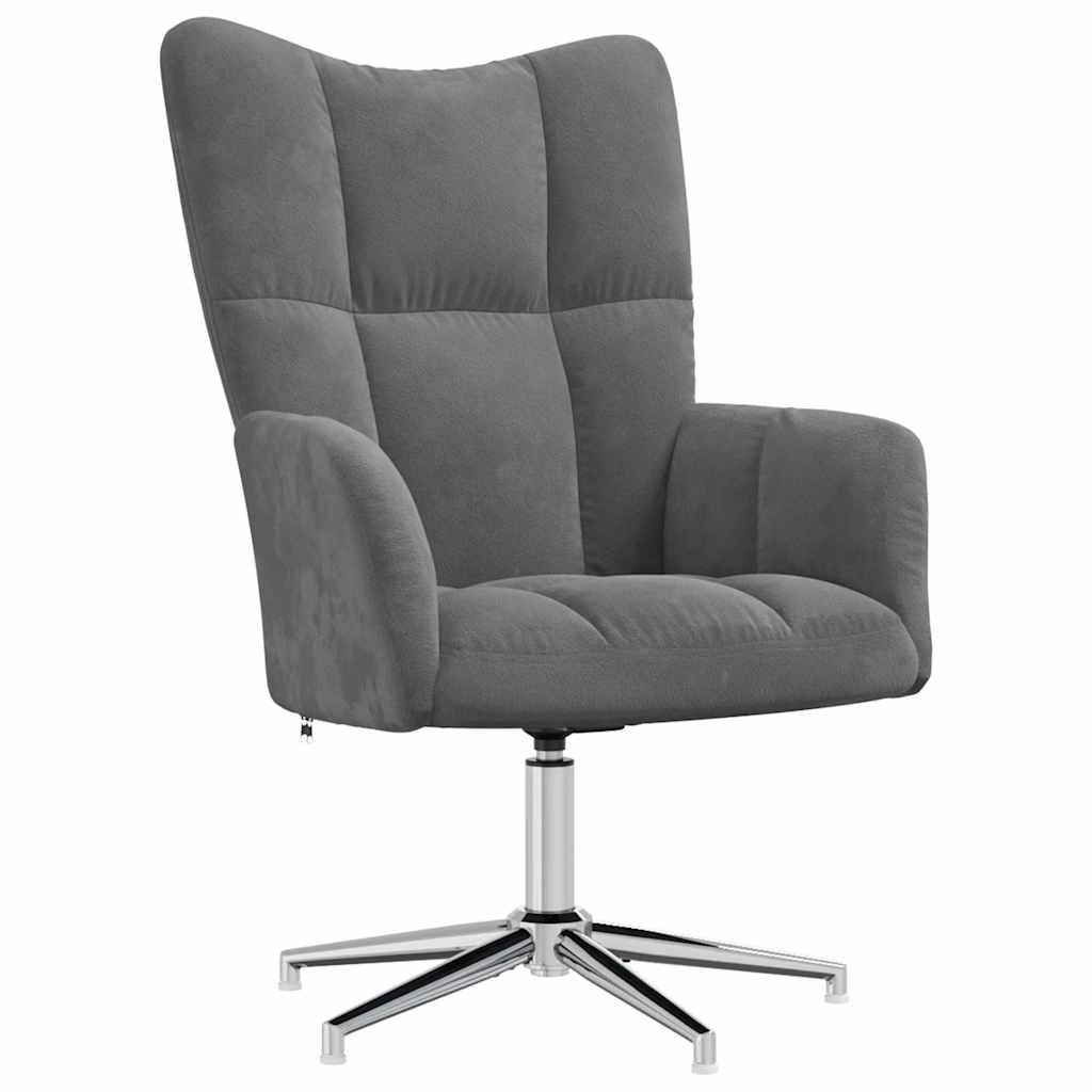 Vidaxl Fotel, Ciemnoszary, Obity Aksamitem