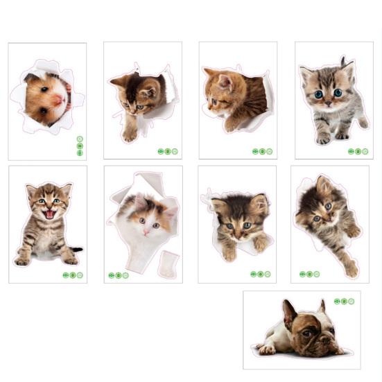 Adhesivo de Inodoro 3D Gato Hámster Perro Lindo Calcomanía de Pared Decoración para Baño Dormitorio