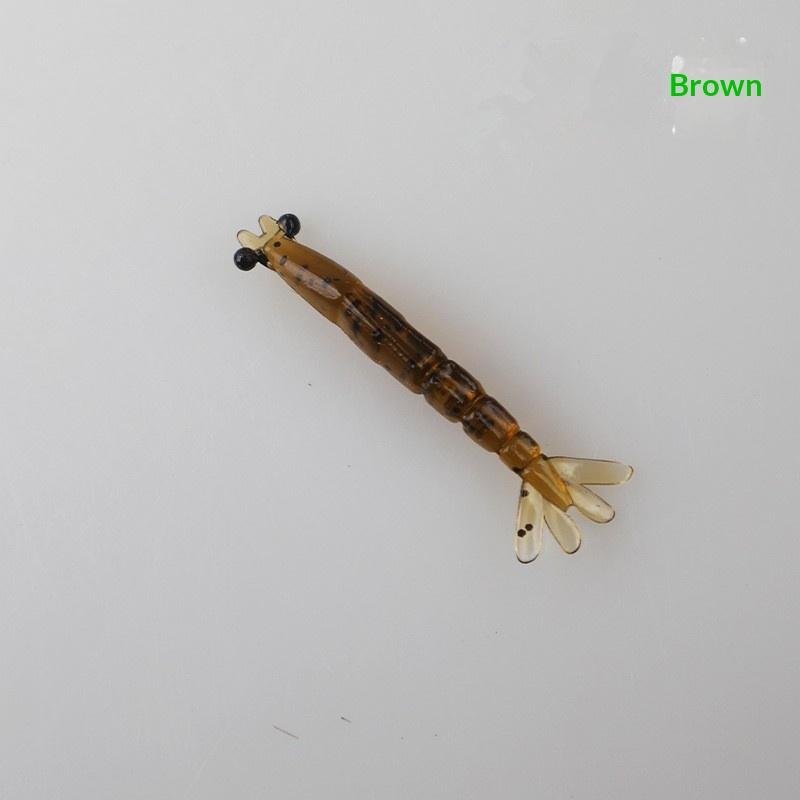 20Pcs Mini Soft Worm Shrimp Fishing Lure 0.4G/40Mm Artificial Baits Bass Silicone Fishing Tackle