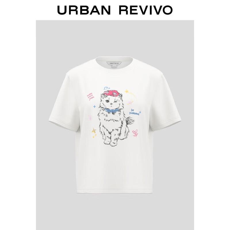 UR 2025 Autumn Women s Casual Cute Pet Print Cotton T-Shirt L