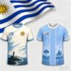 2026 Sommer Uruguay Fan Fußball T-Shirt Sonne & Landschaftsaufdruck Atmungsaktiv Schnelltrocknend Trainings-T-Shirt Fan Sportoberteil Herren Damen
