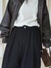 Xu Man Women's Retro Wide-Leg Casual Pants - Solid Color Slimming Style