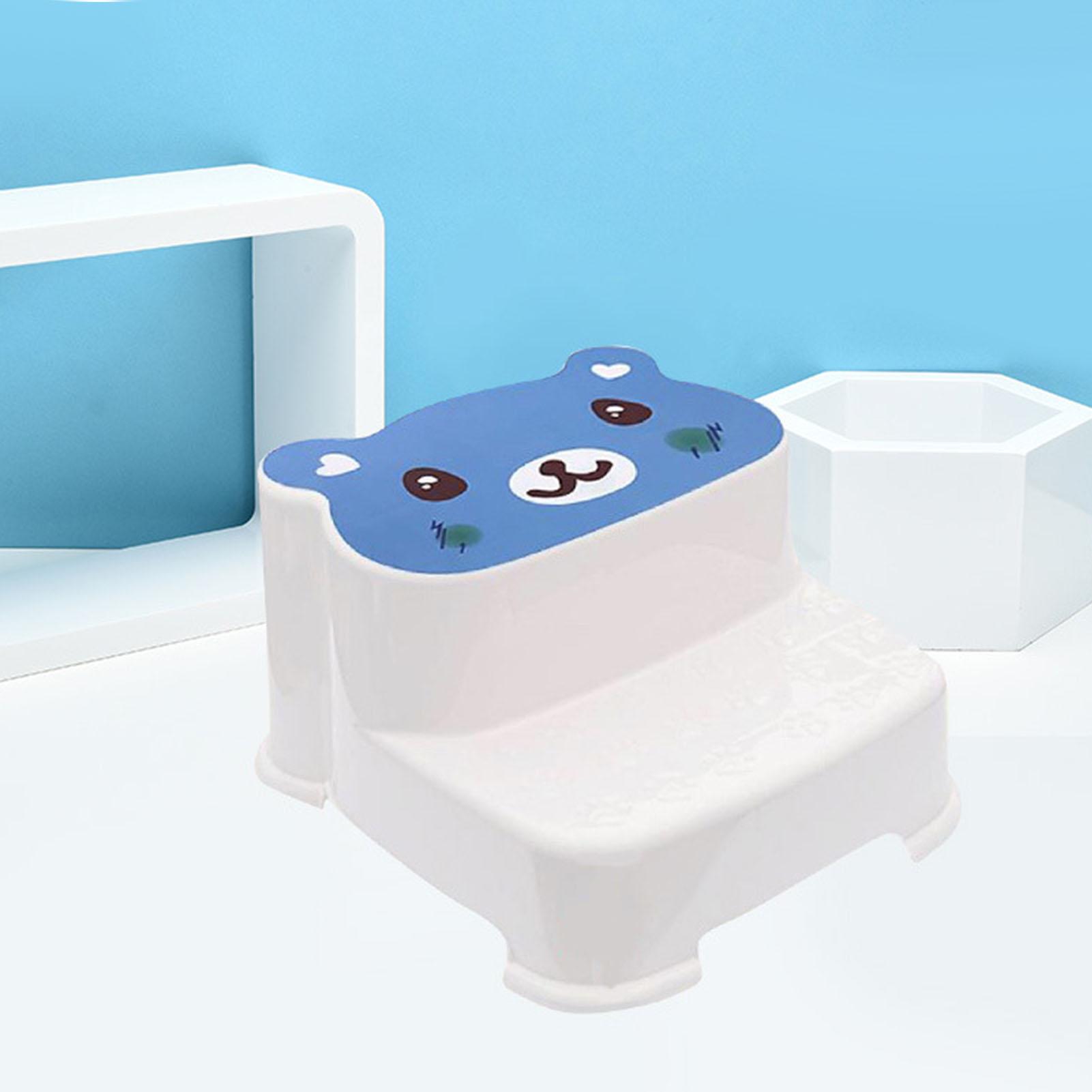 

Baby 2 Step Stool High Strength Large Load Bearing Double Slip Proof Toddler Double Up Step Stool for Bathroom Kitchen океан синий