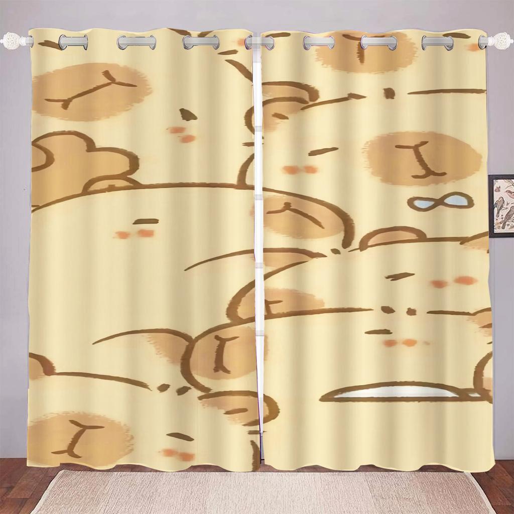 Cartoon Capybabr Curtain For Boy 3D Print Bedroom Living Room Window Blackout Partition Style Home Decoration