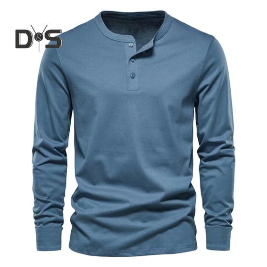 

Футболка с круглым вырезом в стиле ретро, пуговицами, длинным рукавом, однотонным принтом, приталенным джемпером, мягкая дышащая футболка, уличная одежда XL синий