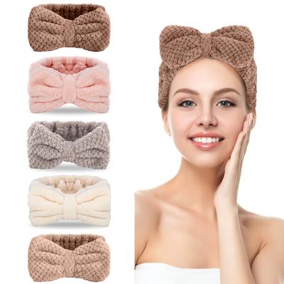 Spa Headbands Microfiber Bowtie Headbands Makeup Headband Headbands Facial Headband Face Wash Headband Face Washing Headband Towel Headbands For Women