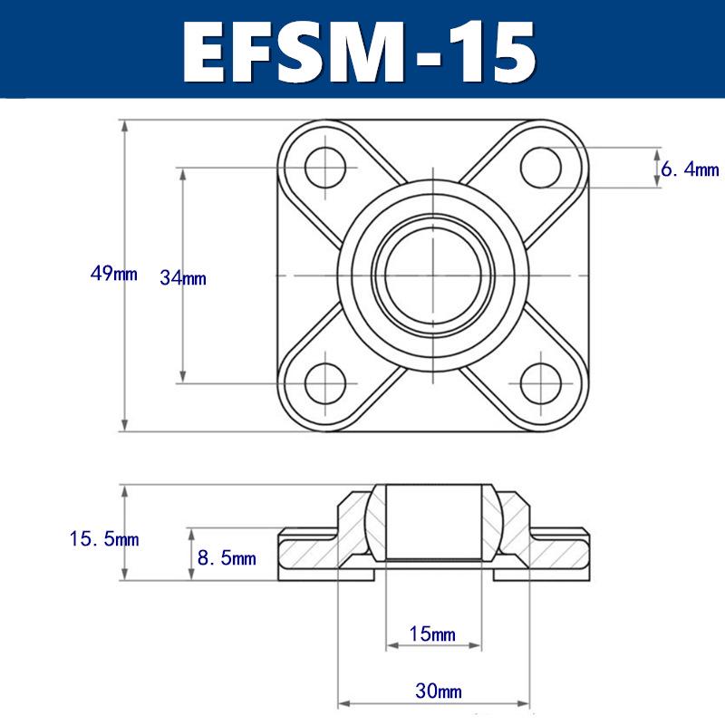 Kunststoff-Lagerbasis EFSM/EFOM/KSTM Serie (Größen: 8-30)