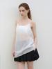 MORELIKEIT See-Through Tencel Sleeveless Mini Dress White