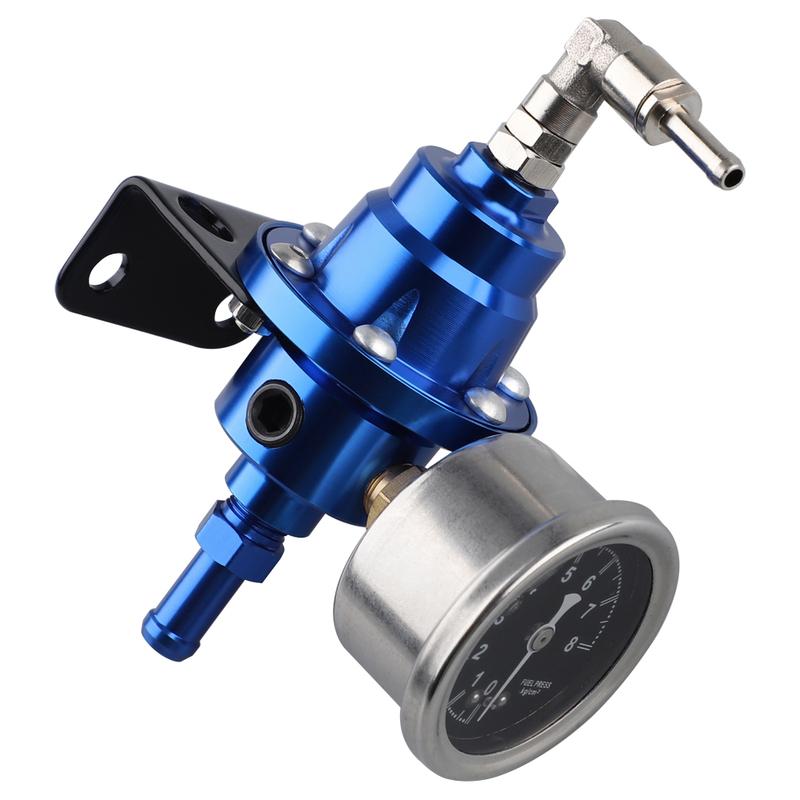 Adjustable Fuel Pressure Regulator Car Vehicle Refitting Fuel Supercharger Aluminum Universal with Gauge Kit