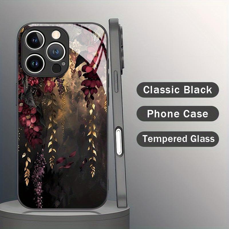 Handyhülle für iPhone 17 16 15 14 Pro Max 13 12 11 16E 17 Air 7 8 Plus XR XS X Mode Kunst Blumenmuster Gehärtetes Glas Cover