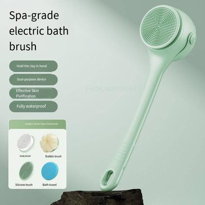Electric Bath Body Scrubber Long Handle Back Brushes