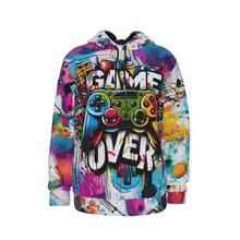 Gamepad Game Player Funny Hoodies Graffiti Neon Graphic 3D Print Men's Hooded Sweatshirts Y2k Pullover Tracksuit Unisex Clothing