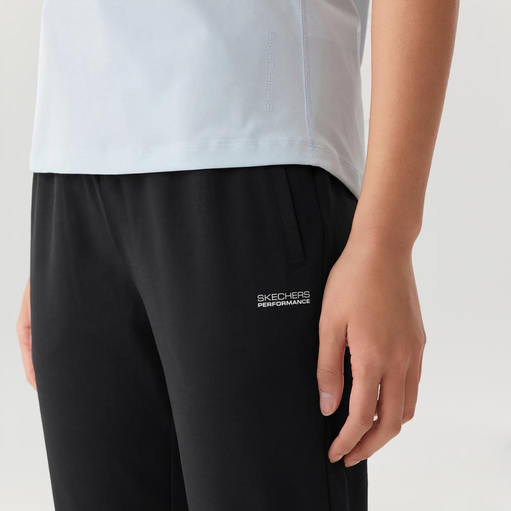 Skechers Solid Color Long Lace-Up Casual Pants Women Bottoms P226W233-0018