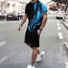 Men Vintage Floral Mandala Print Short Sleeve Top And Matching Knee Shorts Two Piece Outfit