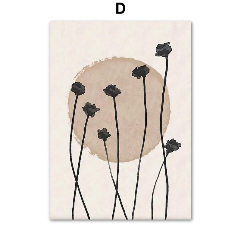 Boho Blätter Sonnenblumen Pflanze Natur Abstrakte Kunst Leinwand Malerei Nordische Poster und Drucke Wandbilder für Wohnzimmer Dekor