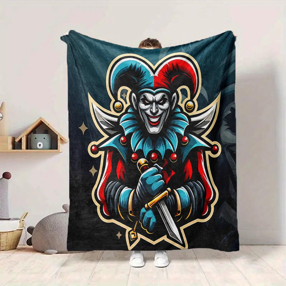 1pc Jester Knight Blanket, Lightweight Flannel Throw Blanket for Sofa, Bed, Travel, Camping, Living Room, Office, Couch, Chair, and Bed