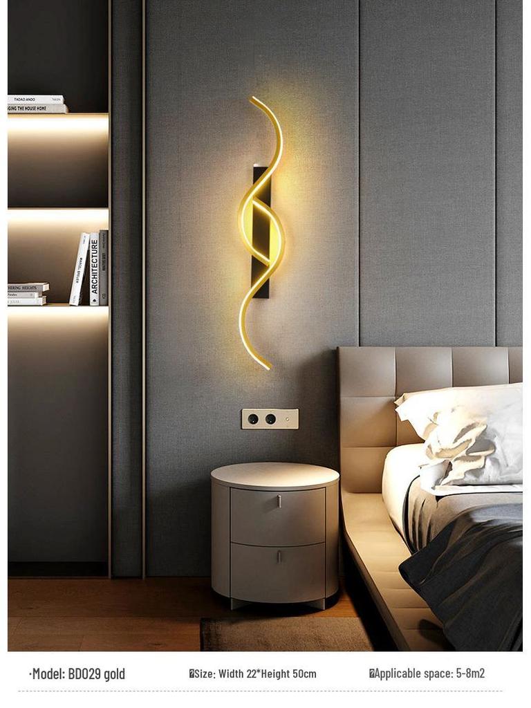 Modern Nordic LED Wall Lamp for Bedroom and Living Spaces