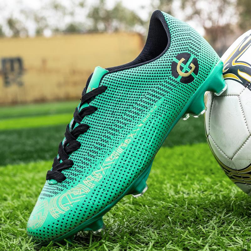 Large size high-top football shoes, men's and children's fly-woven socks, broken nails, artificial turf AG nails competition training shoes
