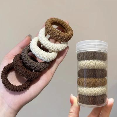 6 Stück Neue Mode Boutique Einfache Dicke Pferdeschwanzhalter Gummiband Elastische Haarbänder Frauen Mädchen Haaraccessoires Kopfschmuck