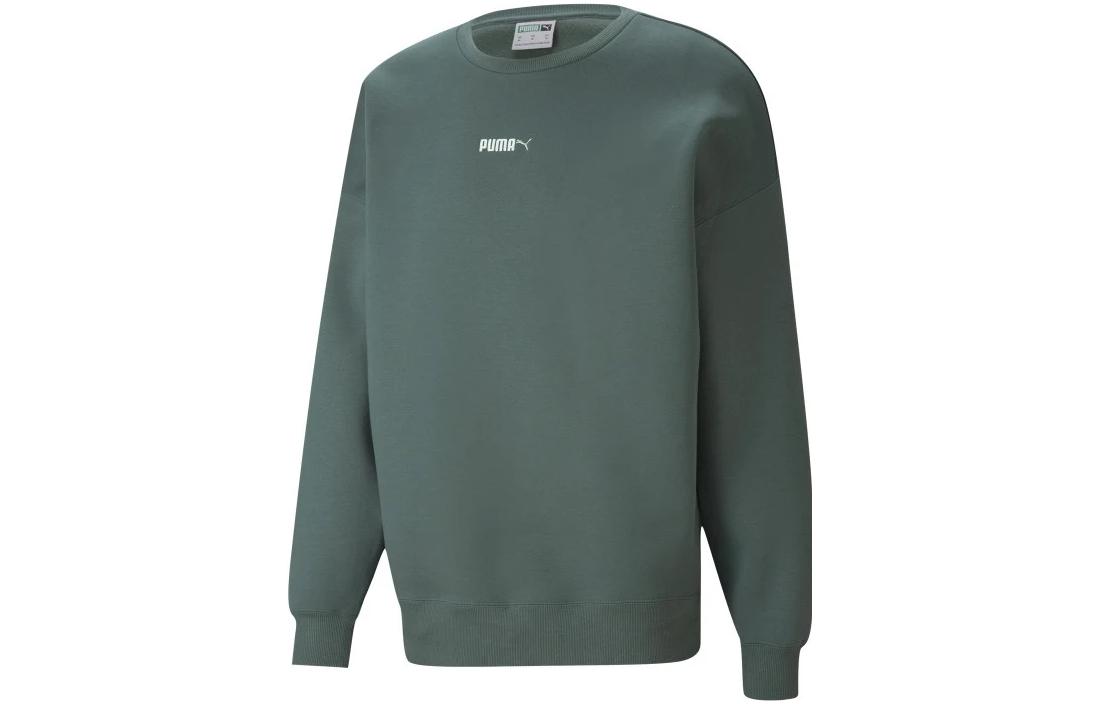 PUMA Crew Neck Comfortable Casual Fleece Lined Long Sleeved Sweatshirt Men s Turquoise 534365-68 M