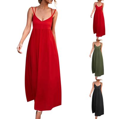 Ladies Casual Fashion Sexy Trendy Breathable High Waist V-Neck Backless Elegant Dress