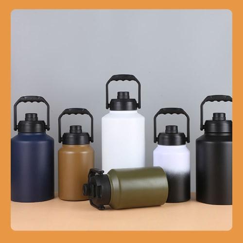 Ice Container, Camping Water Bottle, Sports Bottle, 2 Liter/3.5 Liter Large Capacity, Easy to Clean, Extra Wide Mouth, Double Stainless Steel Bottle,