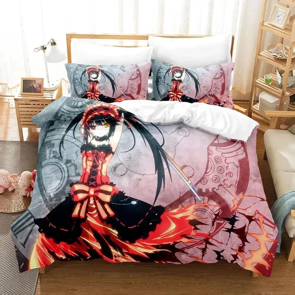 

Date A Live Tokisaki Kurumi Постельное белье Пододеяльник Постельный комплект Одеяло Чехол Наволочка Одеяло King Queen Size Постельное белье для мальчиков и взрослых 70x133cm 2pcs