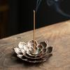 Metal  Incense Burner Stick Holder Buddhism Lotus Line Incense Plate Sandalwood Coil Base Temples Yoga Studios Home Decoration