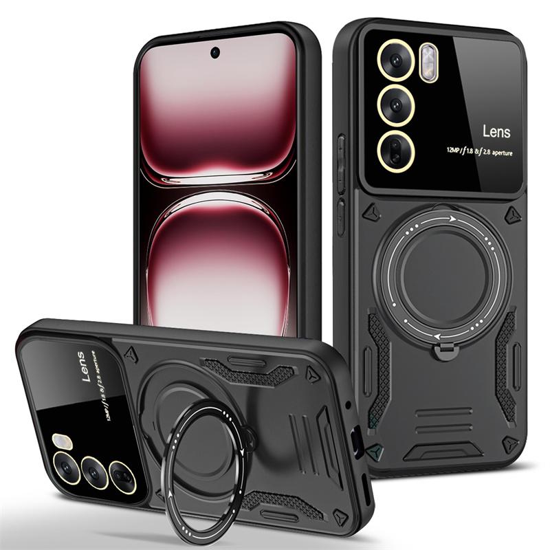 For OPPO Reno 12 Pro 5G Case Shockproof Armor Magnetic Phone Cases for Reno 12Pro Reno12 Pro 5G Stand Holder Ring Back Cover
