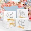 WTEMPO Wedding/Bachelorette Party/Bride Shower Gift Boxes Universal Packaging Boxes Ribbon Bow Bridesmaid Proposal Boxes DIY Foldable Paper Gift Boxes