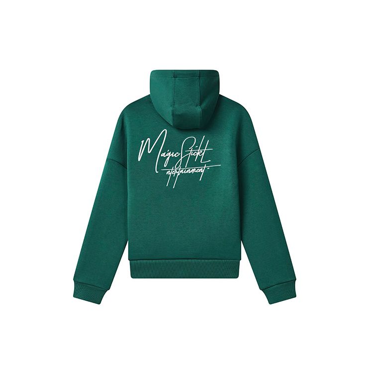 Fila X MAGIC STICK Collaboration American Autumn Logo Print Hoodie Women Hoodies Wheat-Green F11W319206F-GN