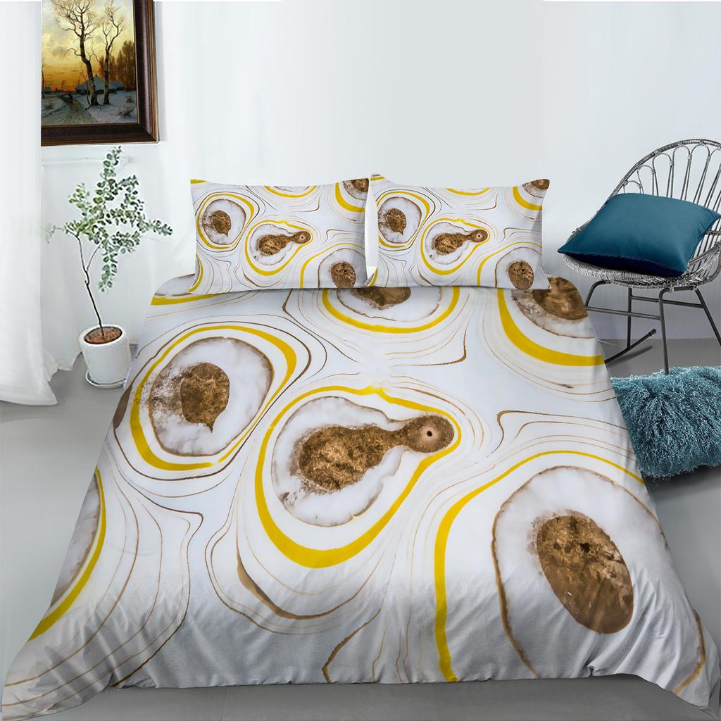 Marble 3D Digital Printing Quilt Cover Pillowcase Two Three Piece Set Polyester