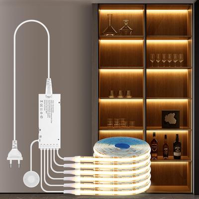 12v cob led luz de tira 320led/m madeira penetrável sensor movimento mão toque dimmer interruptor diy prateleira despensa vitrine lâmpada backlight