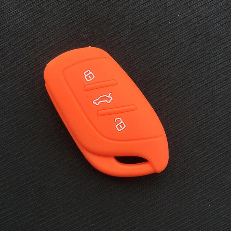 Silicone rubber car key fob case cover set skin protector for MG ZS EV HS 3button key